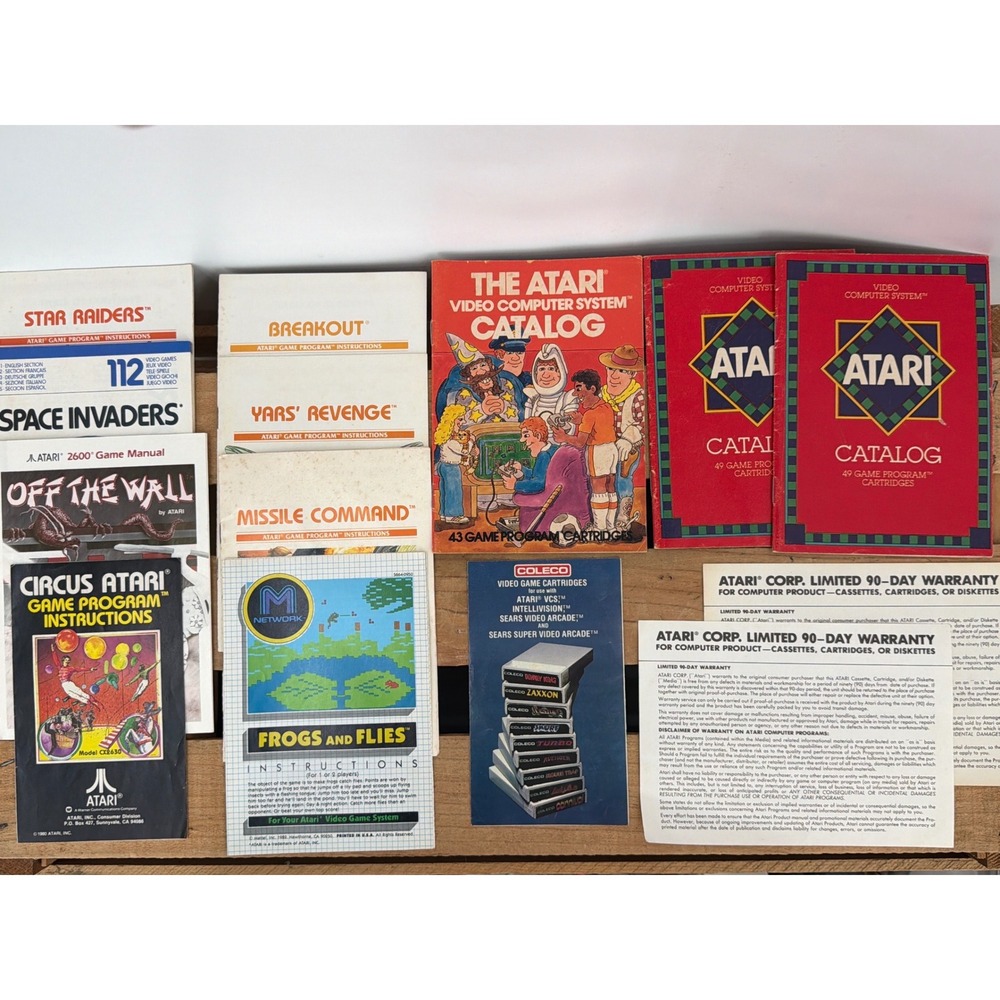 Vintage Atari 2600 Game Manuals and Catalogs Lot Space Invaders Yars Revenge